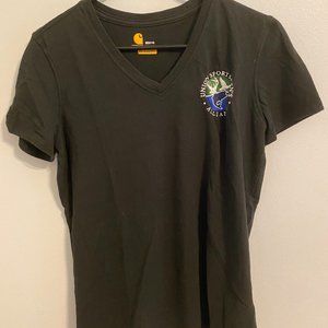 Carhartt Black Relaxed Fit Women's V-neck Tee - Medium